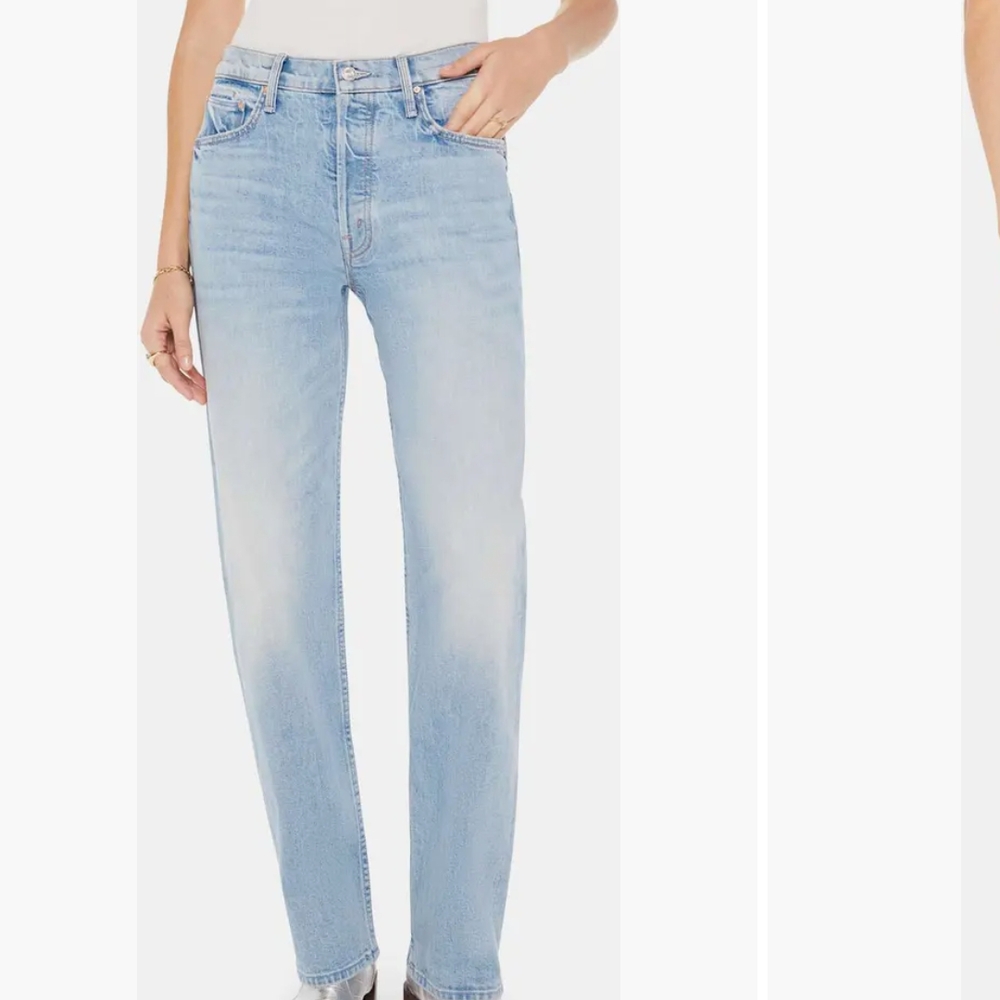 MOTHER Blue Straight Leg Jeans High-Waisted